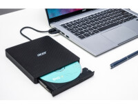 Acer Portable DVD Writer AXD001 - Schwarz - Slot-In Laufwerk - Laptop - DVD±RW - USB 3.2 Gen 1 (3.1 Gen 1) - CD - CD-R - CD-ROM - CD-RW - DVD+R - DVD+RW - DVD-R - DVD-ROM