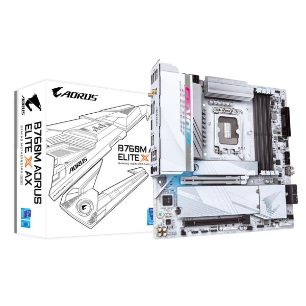 Gigabyte MB GBT Intel 1700 B760M A ELITE X AX - Micro/Mini/Flex-ATX - USB 3.1