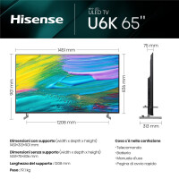 Hisense 65U6KQ 164 cm 65 Zoll anthrazit UltraHD/4K Triple...