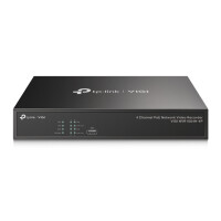 TP-LINK VIGI NVR1004H-4P - 4 Kanäle - 3840 x 2160 Pixel - 720p - 1080p - 2160p - 3840x2160,1920x1080 - 1680x1050 - 1440x900 - 1280x1024 - 1024x768 - 1280x720 - 1280x720@60fps - 1920x1080@60fps - 3840x2160@30fps - H.264 - H.264+ - H.265 - H.265+