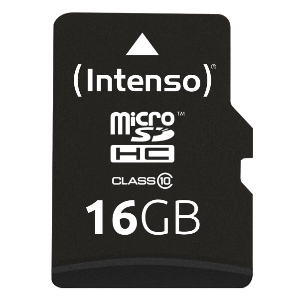 Intenso 16GB MicroSDHC - 16 GB - MicroSDHC - Klasse 10 - 25 MB/s - Schockresistent - Temperaturbeständig - Wasserfest - Röntgensicher - Schwarz