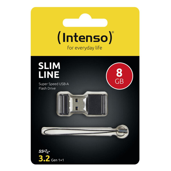 Intenso Slim Line - 8 GB - USB Typ-A - 3.2 Gen 1 (3.1 Gen 1) - 100 MB/s - Kappe - Schwarz