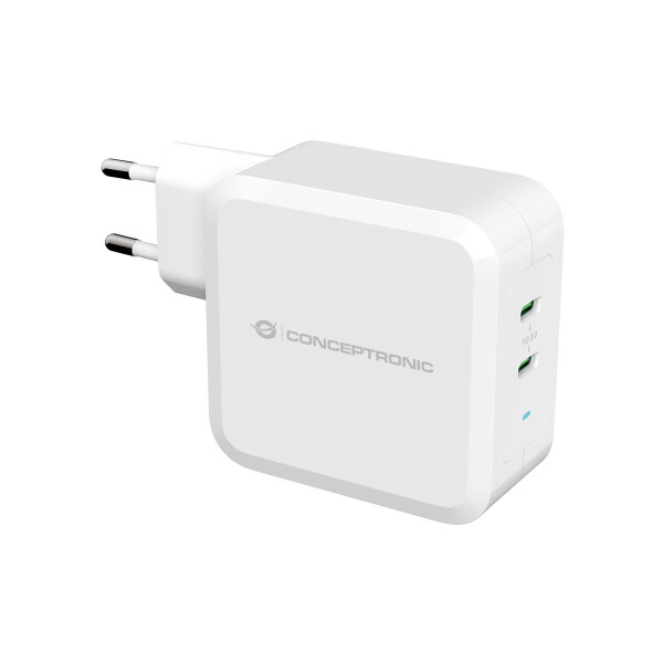 Conceptronic ALTHEA 2-Port 100W GaN USB-C PD-Ladegerät - Indoor - AC - 5 V - 5 A - Weiß