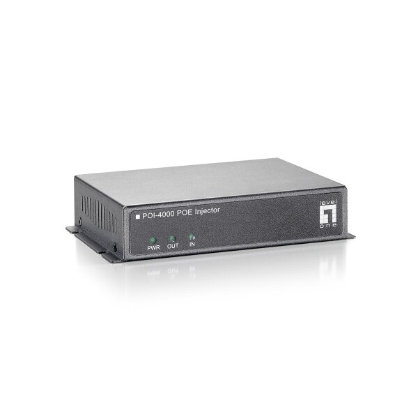 LevelOne PoE-Injektor - 56W - Schnelles Ethernet - 10,100 Mbit/s - 10/100BaseT(X) - IEEE 802.3x - Schwarz - LAN - Leistung