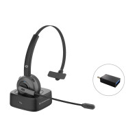 Conceptronic Headset Wireless Bluetooth mit Ladestation sw