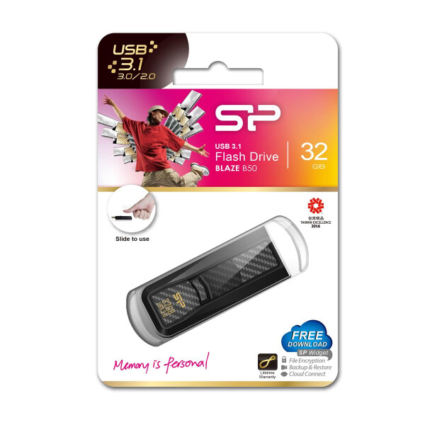 Silicon Power Blaze B50 - 32 GB - USB Typ-A - 3.2 Gen 1 (3.1 Gen 1) - Dia - 8,3 g - Schwarz