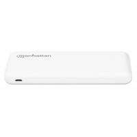 Manhattan Powerbank 10.000 mAh - Zwei USB-A-Ausgangsports (2,1 A und 1 A) - zwei Eingangsports (USB-C und Micro-USB - jeweils 2 A) - 10.000 mAh - weiß - 10000 mAh - Lithium Polymer (LiPo) - Weiß