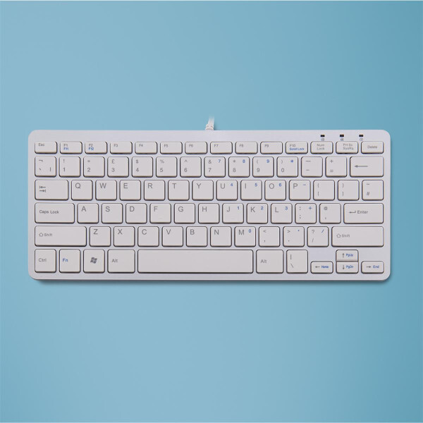 R-Go Compact R-Go Tastatur - QWERTY (UK) - weiß - kabelgebunden - Mini - Kabelgebunden - USB - Membran Key Switch - QWERTY - Weiß