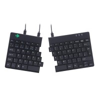 R-Go Ergonomische Tastatur R-Go Split Break v2 mit Pausensoftware - geteilte Tastatur - QWERTY (UK) - Kabelgebunden - Schwarz - Mini - Kabelgebunden - USB - QWERTY - Schwarz