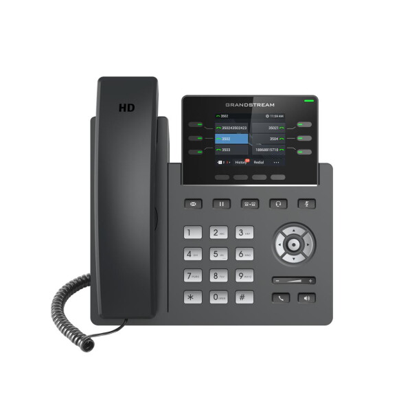 Grandstream GRP2613 - IP-Telefon - Schwarz - Kabelgebundenes Mobilteil - Im Band - Out-of band - SIP-Info - 6 Zeilen - 2000 Eintragungen