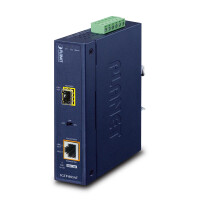 Planet Industrial PoE Gigabit Media Converter, SFP...