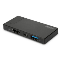 Lindy 43336 - Kabelgebunden - USB 3.2 Gen 1 (3.1 Gen 1) Type-C - 60 W - Schwarz - 3840 x 2160 Pixel - Aluminium