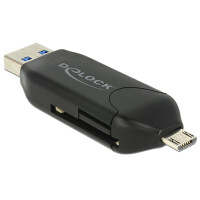 Delock Micro USB OTG Card Reader + USB 3.0 A male -...