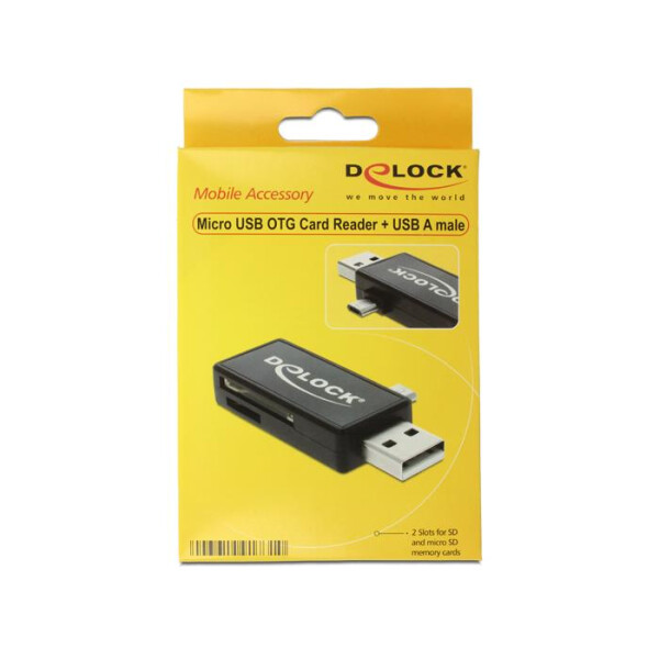 Delock 91731 - MicroSD (TransFlash) - MicroSDHC - MicroSDXC - MMC - SD - SDHC - SDXC - Schwarz - USB 2.0 - 55,2 mm - 28,7 mm - 9,2 mm