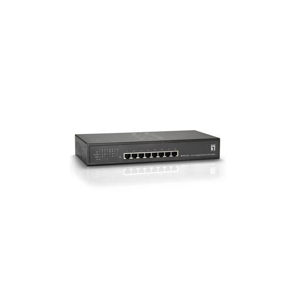 LevelOne 8-Port-Gigabit Ethernet-PoE-Switch - 61.6W - 802.3at PoE+ - 4 PoE-Ausgängen - Unmanaged - Gigabit Ethernet (10/100/1000) - Vollduplex - Power over Ethernet (PoE) - Rack-Einbau