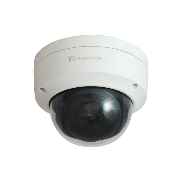 LevelOne GEMINI Feste-Dom-IP-Netzwerk-Kamera - 4 Megapixel - H.265 - 802.3af PoE - IR-LEDs - Innen / Außen - IP-Sicherheitskamera - Innen & Außen - Kabelgebunden - Zimmerdecke - Weiß - Kuppel