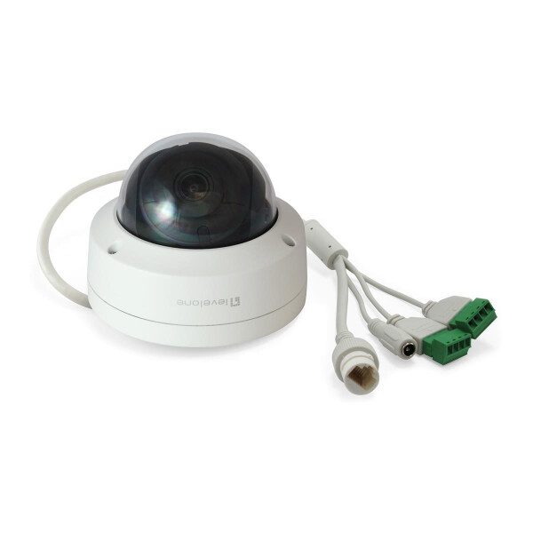 LevelOne GEMINI Feste-Dom-IP-Netzwerk-Kamera - 4 Megapixel - H.265 - 802.3af PoE - IR-LEDs - Innen / Außen - IP-Sicherheitskamera - Innen & Außen - Kabelgebunden - Zimmerdecke - Weiß - Kuppel