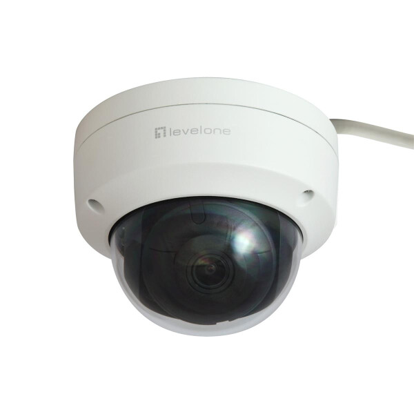 LevelOne GEMINI Feste-Dom-IP-Netzwerk-Kamera - 4 Megapixel - H.265 - 802.3af PoE - IR-LEDs - Innen / Außen - IP-Sicherheitskamera - Innen & Außen - Kabelgebunden - Zimmerdecke - Weiß - Kuppel