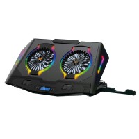 Conceptronic THYIA ERGO Gaming-Notebook Kühlständer mit 2 Lüftern - 43,2 cm (17 Zoll) - 2 Stück(e) - Tasten - Schwarz - Blau - Grün - Rot - China