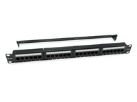 Equip 24-Port Cat.6 Ungeschirmtes Patch Panel - Schwarz - Cat6 - 22/26 - Schwarz - ABS Synthetik - Stahl - Rackeinbau - 1U