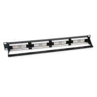 Equip 24-Port Cat.6 Ungeschirmtes Patch Panel - Schwarz - Cat6 - 22/26 - Schwarz - ABS Synthetik - Stahl - Rackeinbau - 1U
