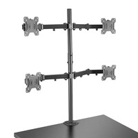 Lindy Quad Display Bracket w/ Pole & Desk Clamp - Tischhalterung für 4 Monitore (einstellbarer Arm) - Stahl