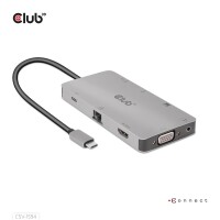 Club 3D USB Gen1 Type-C 9-in-1 hub with HDMI - VGA - 2x...