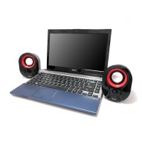 Equip Stereo-2.0-Lautsprecher - 2.0 Kanäle - Kabelgebunden - 3 W - 80 - 20 Hz - 40 Ohm - Schwarz - Rot