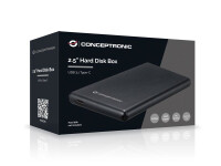 Conceptronic HDE02B - HDD-Gehäuse - 2.5 Zoll - SATA - Serial ATA II - Serial ATA III - 10 Gbit/s - USB Anschluss - Schwarz