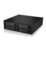 ICY BOX IB-2242U2K - 13,3 cm (5.25") - Speicherlaufwerkbehälter - U.2 - M.2 - Schwarz - Aluminium - Metall