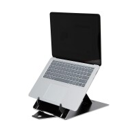 R-Go Laptopständer R-Go Riser Duo - Tablet- und Laptop-Ständer in 1 - ergonomisch faltbarer und einstellbarer Ständer - schwarz - Schwarz - Aluminium - 25,4 cm (10") - 55,9 cm (22") - 5 kg - 221 mm