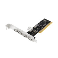 LogiLink 4+1-port USB 2.0 PCI Card - PCI - USB 2.0 - ROHS - FCC - CE - VIA VT6212L - 480 Mbit/s - PC - Mac