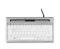 Bakker S-board 840 - Tenkeyless (80 - 87 %) - Kabelgebunden - USB - Scherenschalter - QWERTZ - Hellgrau - Weiß