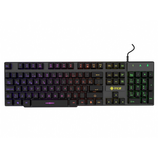 INCA Gaming Tastatur IKG-446 Regenbogen RGB dt. Layout retail - Tastatur - 105 Tasten