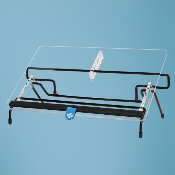 R-Go Dokumentenhalter R-Go Flex Read - ergonomisch - mit weicher Schaumstoff-Handgelenkauflage - aus transparentem Acrylglas - A3 - Acryl - Stahl - 5 kg - Transparent - Schwarz - 315 mm - 453 mm