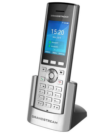 Grandstream WP820 - IP-Telefon - Schwarz - Silber - Kabelloses Mobilteil - Android - 2 Zeilen - 500 Eintragungen