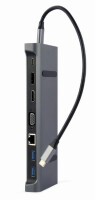 Gembird A-CM-COMBO9-02 - Kabelgebunden - USB 3.2 Gen 1 (3.1 Gen 1) Type-C - 87 W - 10,100,1000 Mbit/s - Grau - 5 Gbit/s