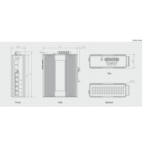 LevelOne IES-0620 - Gigabit Ethernet (10/100/1000) - Vollduplex - Power over Ethernet (PoE) - Wandmontage