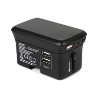 RealPower TravelCharge-4k - Drinnen - Draußen - USB - Kabelloses Aufladen - Schwarz