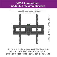 Ultron WM200 - 88,9 cm (35") - 75 x 75 mm - 400 x 400 mm - -12 - 12° - 90° - Schwarz