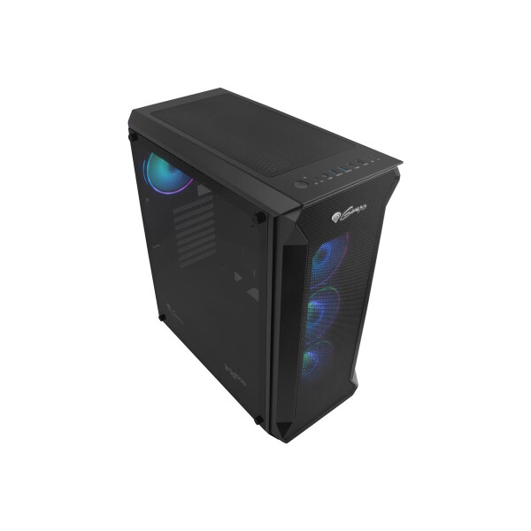 natec GENESIS Irid 505 ARGB - Midi Tower - PC - Acrylnitril-Butadien-Styrol (ABS) - Stahl - Gehärtetes Glas - Schwarz - Transparent - ATX - micro ATX - Mini-ITX - Gaming