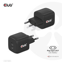 Club 3D Travel Charger PPS 45W GAN technology - Dual port...