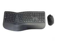 Conceptronic ORAZIO ERGO Kabelloses Set aus ergonomischer Tastatur und vertikaler Maus - spanisch - Volle Größe (100%) - Kabellos - RF Wireless - QWERTY - Schwarz - Maus enthalten