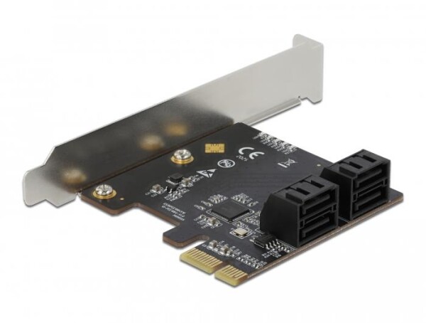 Delock 4 Port SATA PCI Express x1 Karte - Low Profile Formfaktor - PCIe - SATA - Niedriges Profil