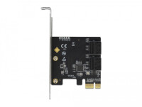 Delock 4 Port SATA PCI Express x1 Karte - Low Profile Formfaktor - PCIe - SATA - Niedriges Profil