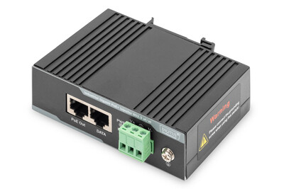 DIGITUS Industrieller Gigabit Ethernet PoE+ Injektor, 802.3 af/at, 60 W
