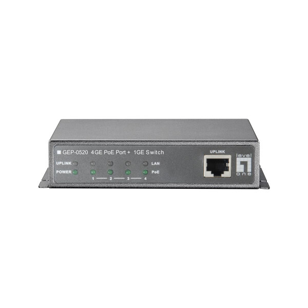 LevelOne 5-Port-Gigabit Ethernet-PoE-Switch - 61.6W - 802.3af PoE - 4 PoE-Ausgängen - Gigabit Ethernet (10/100/1000) - Power over Ethernet (PoE)