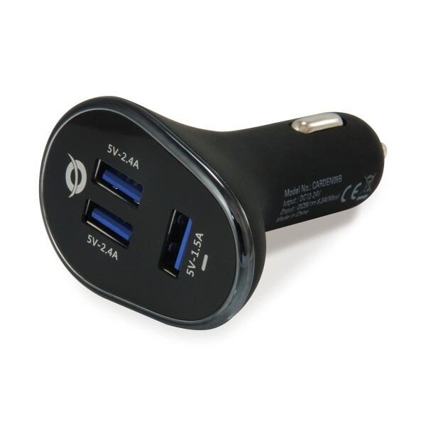 Conceptronic CARDEN 3-Port 31.5W USB-KFZ-Ladegerät - Auto - Zigarettenanzünder - 5 V - Schwarz