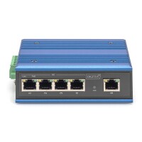 DIGITUS 4 Port Gigabit Netzwerk PoE Switch, Industrial, Unmanaged, 1 RJ45 Uplink
