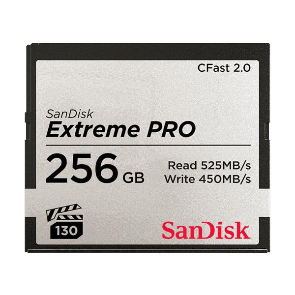 SanDisk Extreme Pro - 256 GB - CFast 2.0 - 525 MB/s - 450 MB/s - Schwarz - Silber